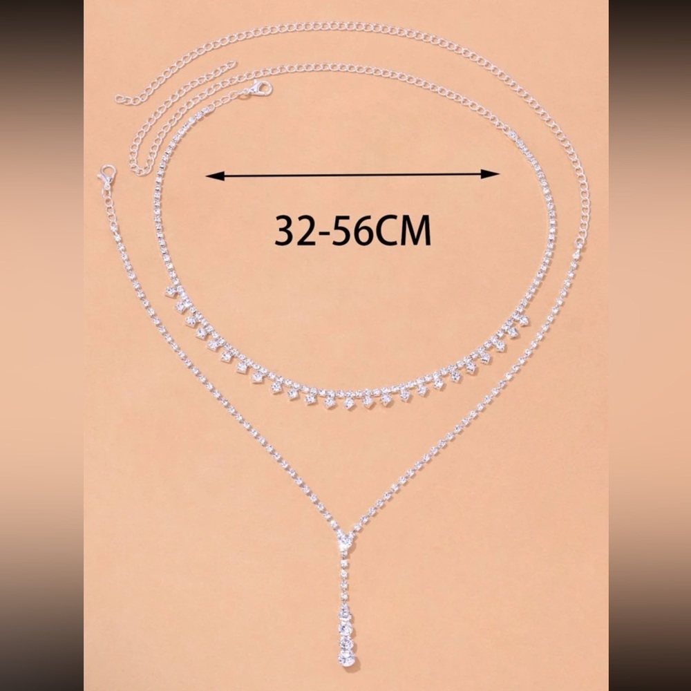Dazzling Duets Rhinestone Necklace Set - Picture 2 of 2